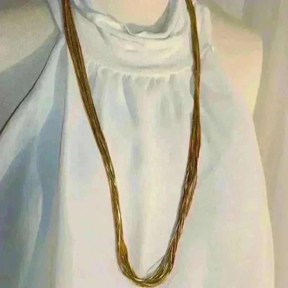 Unbranded 32" Gold Tone 14 Strand Necklace - Picture 1 of 7